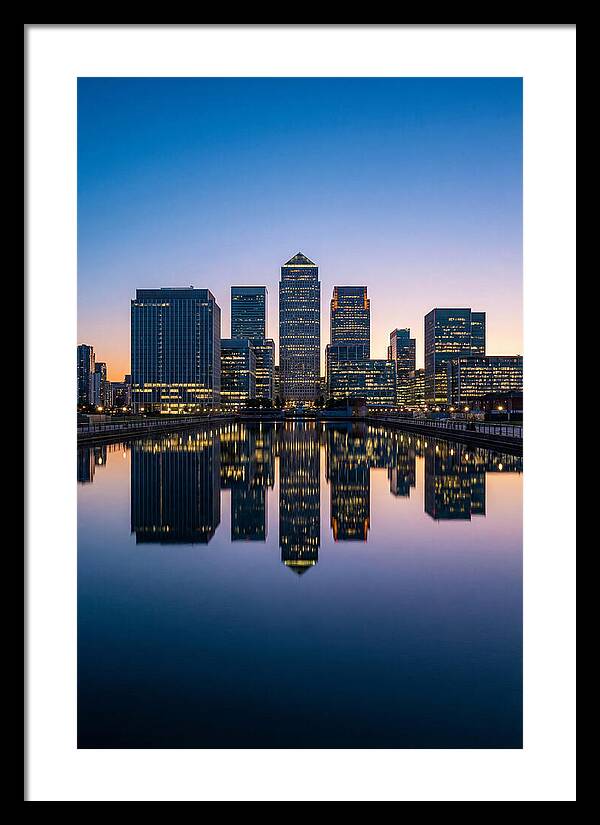 Canary Wharf Reflections At Dusk