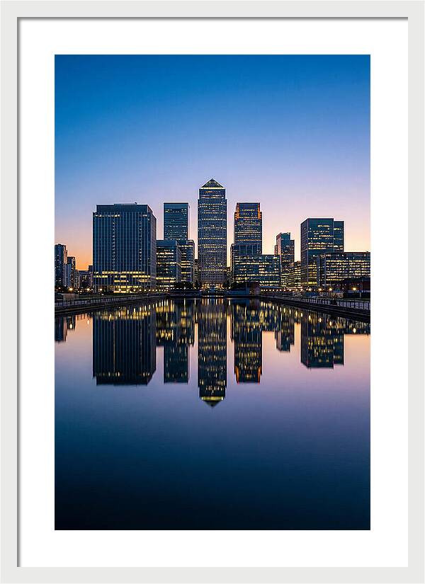 Canary Wharf Reflections At Dusk