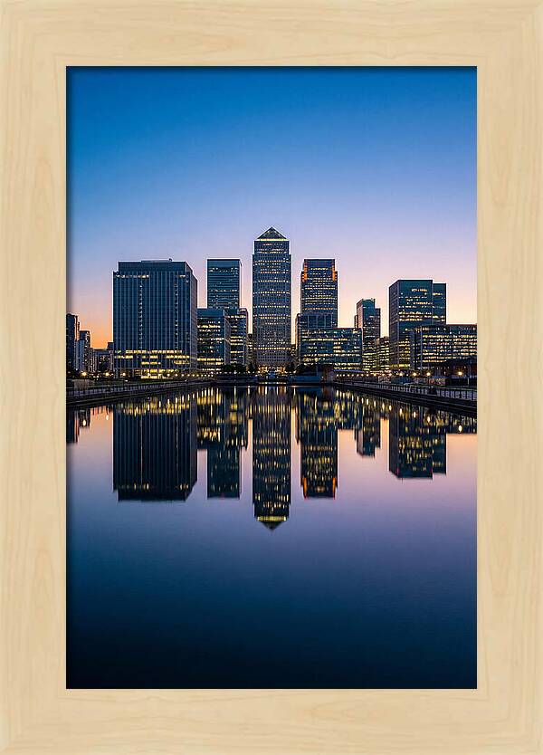 Canary Wharf Reflections At Dusk