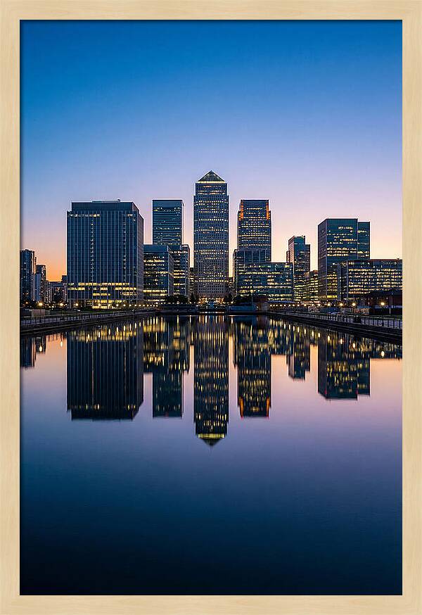 Canary Wharf Reflections At Dusk