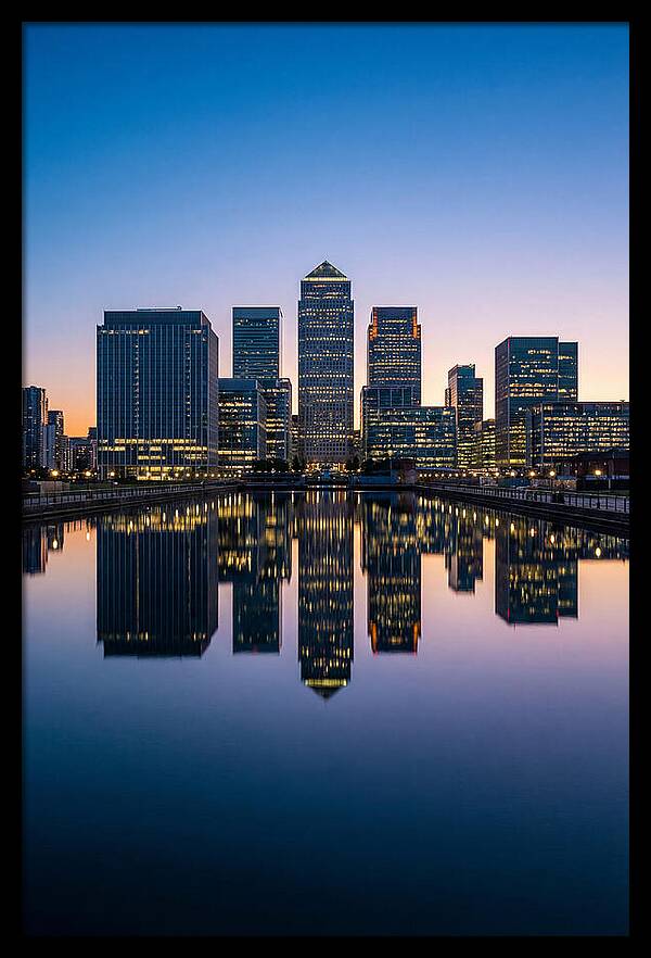 Canary Wharf Reflections At Dusk
