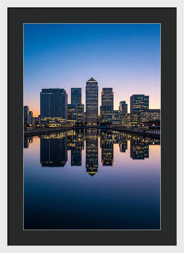 Canary Wharf Reflections At Dusk