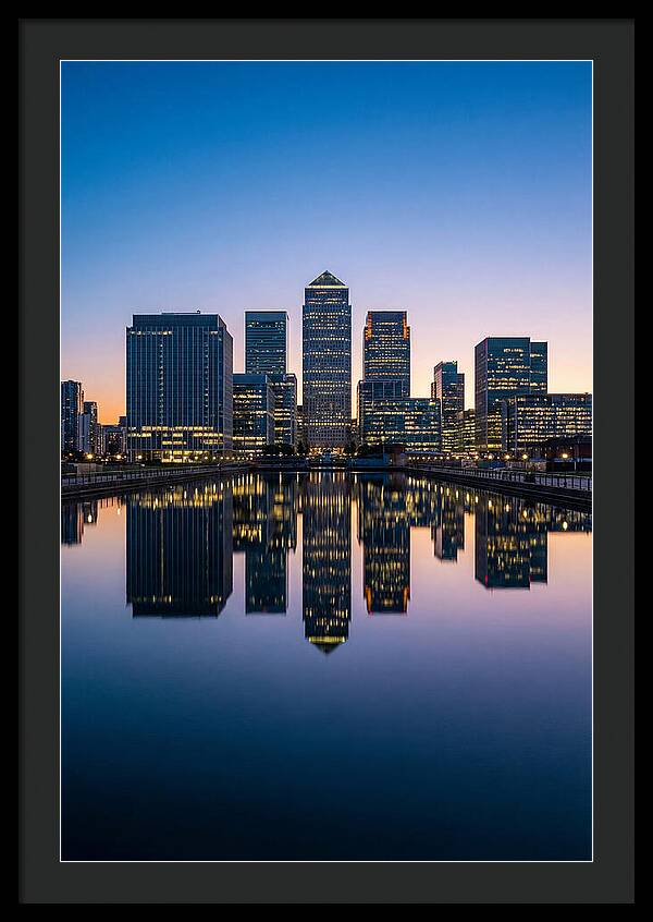 Canary Wharf Reflections At Dusk