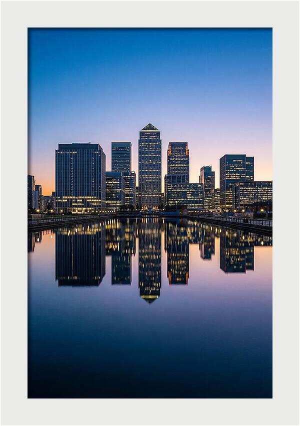 Canary Wharf Reflections At Dusk