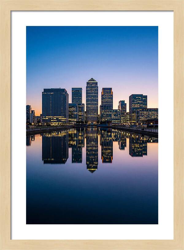 Canary Wharf Reflections At Dusk