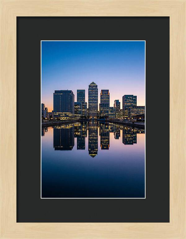 Canary Wharf Reflections At Dusk