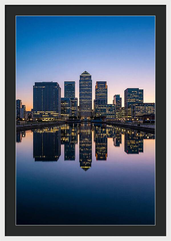 Canary Wharf Reflections At Dusk