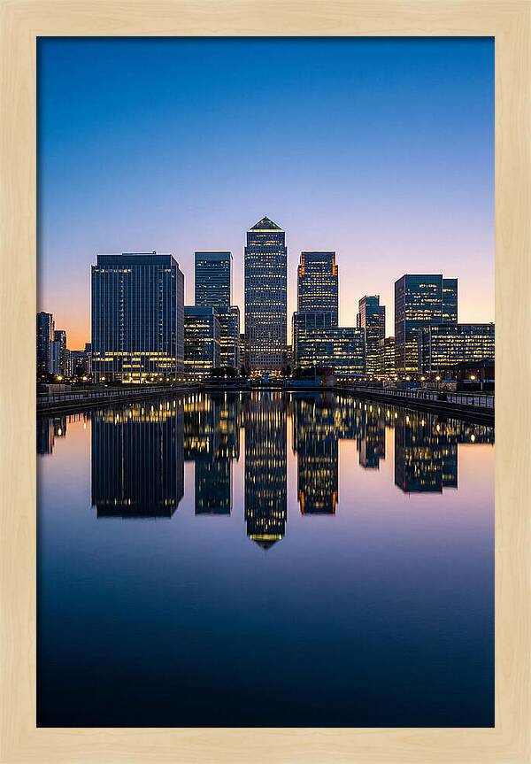 Canary Wharf Reflections At Dusk