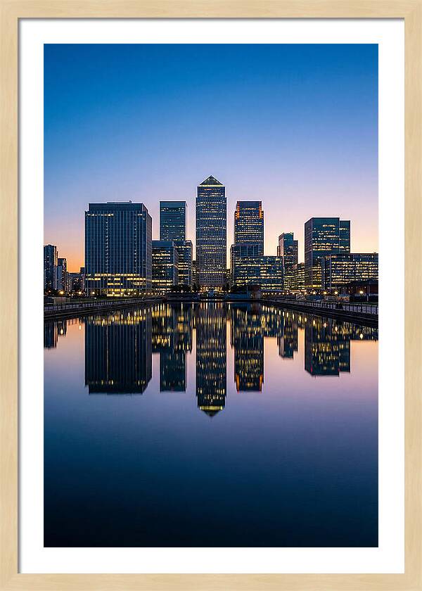 Canary Wharf Reflections At Dusk
