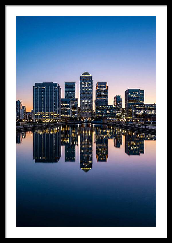 Canary Wharf Reflections At Dusk
