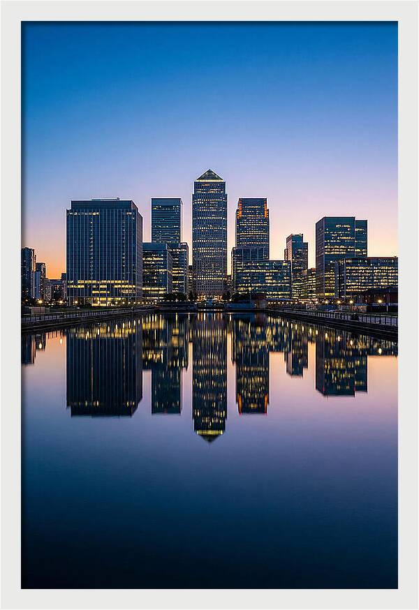 Canary Wharf Reflections At Dusk