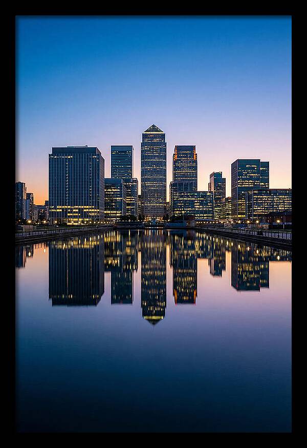 Canary Wharf Reflections At Dusk