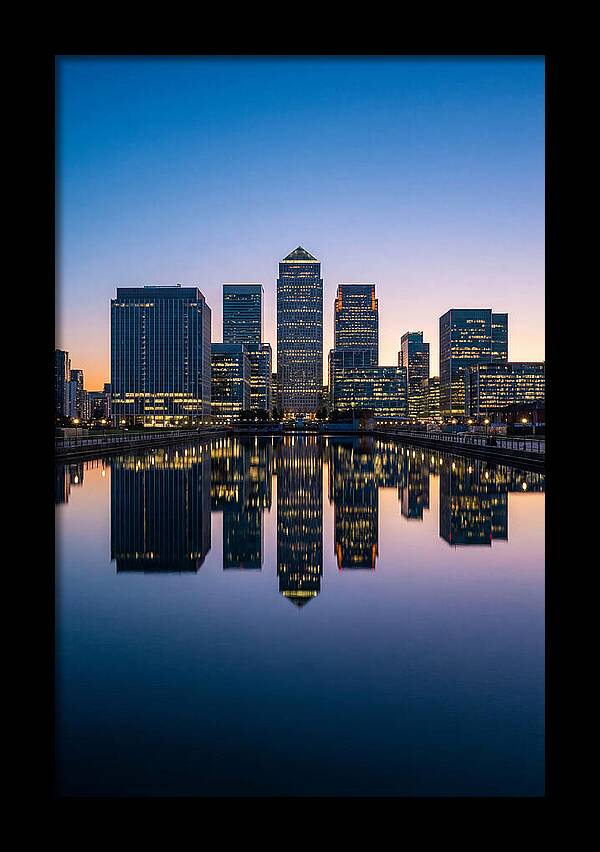 Canary Wharf Reflections At Dusk