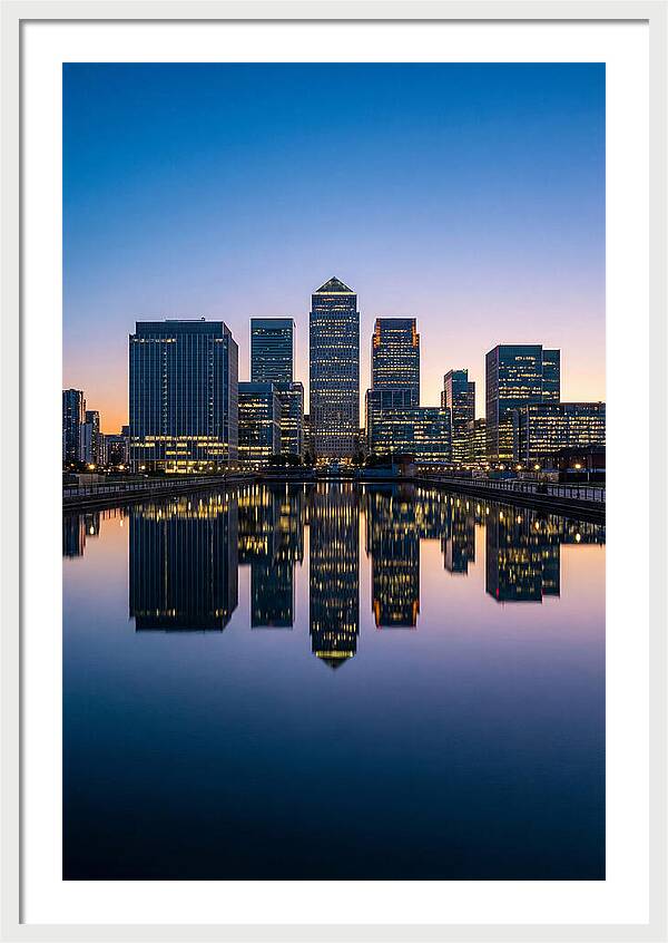 Canary Wharf Reflections At Dusk