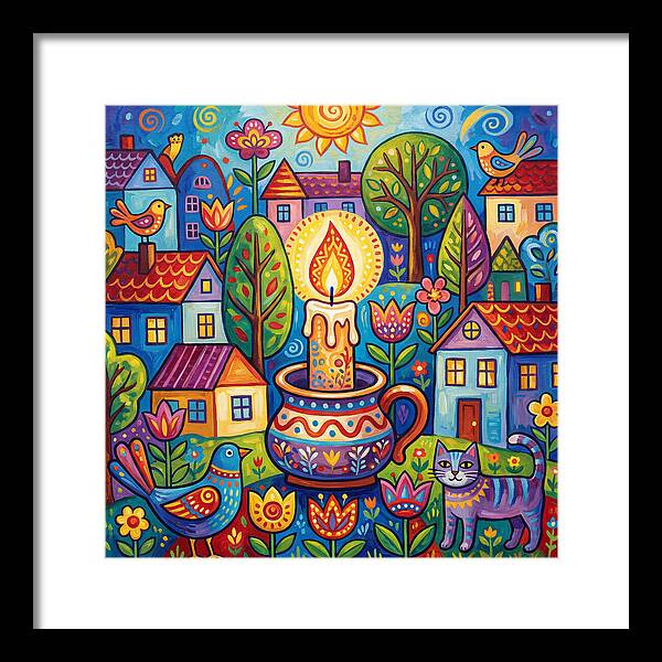 Candlelit Village Scene