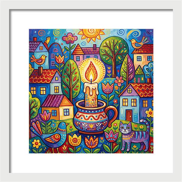 Candlelit Village Scene