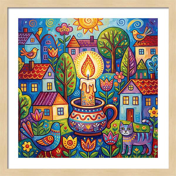 Candlelit Village Scene