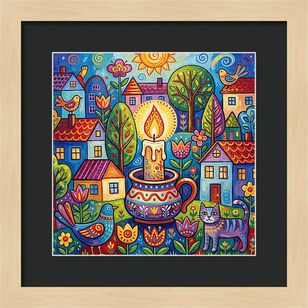 Candlelit Village Scene