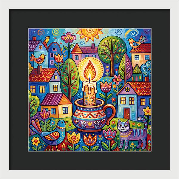 Candlelit Village Scene