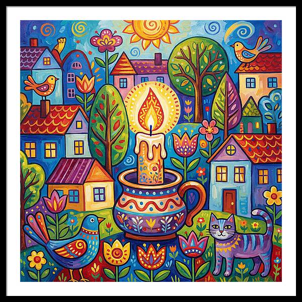 Candlelit Village Scene