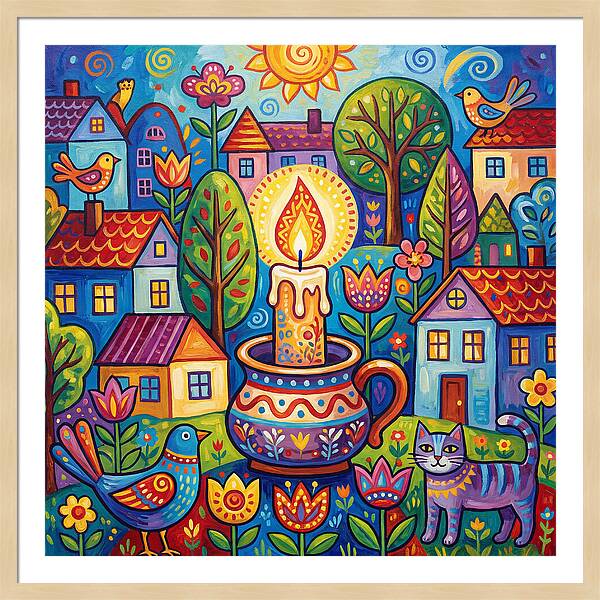 Candlelit Village Scene