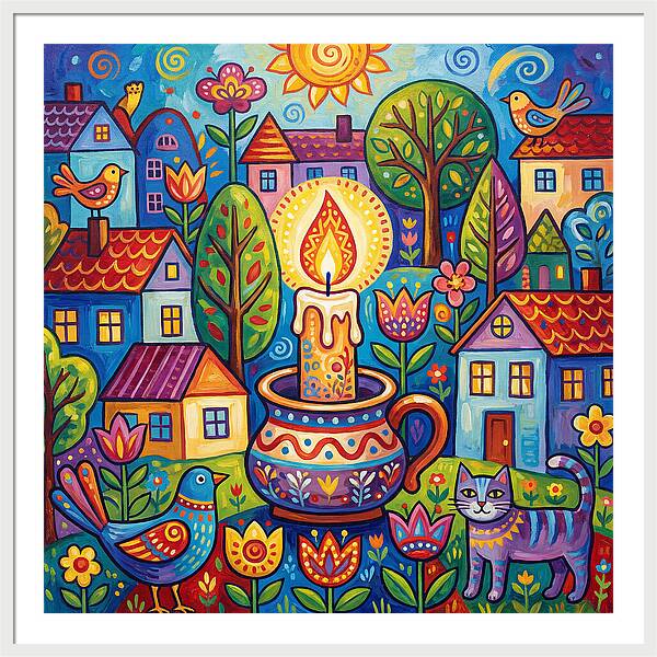 Candlelit Village Scene