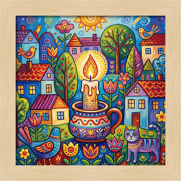 Candlelit Village Scene