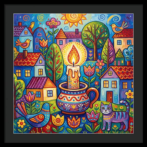 Candlelit Village Scene