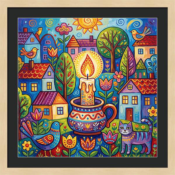 Candlelit Village Scene