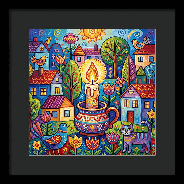 Candlelit Village Scene