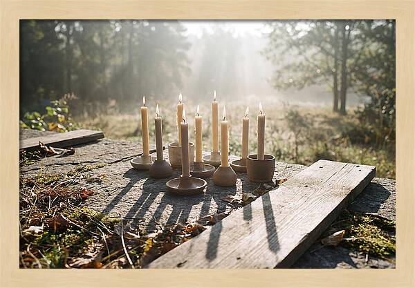 Candles Casting Flickering Shadows