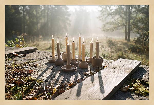 Candles Casting Flickering Shadows