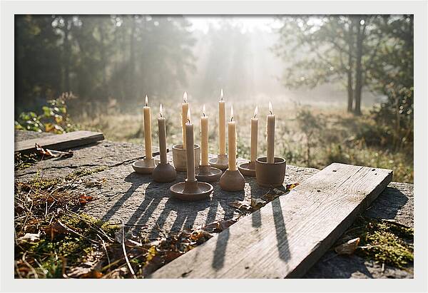 Candles Casting Flickering Shadows