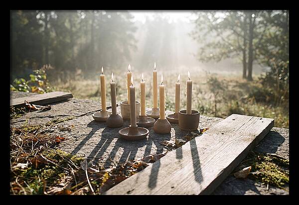 Candles Casting Flickering Shadows