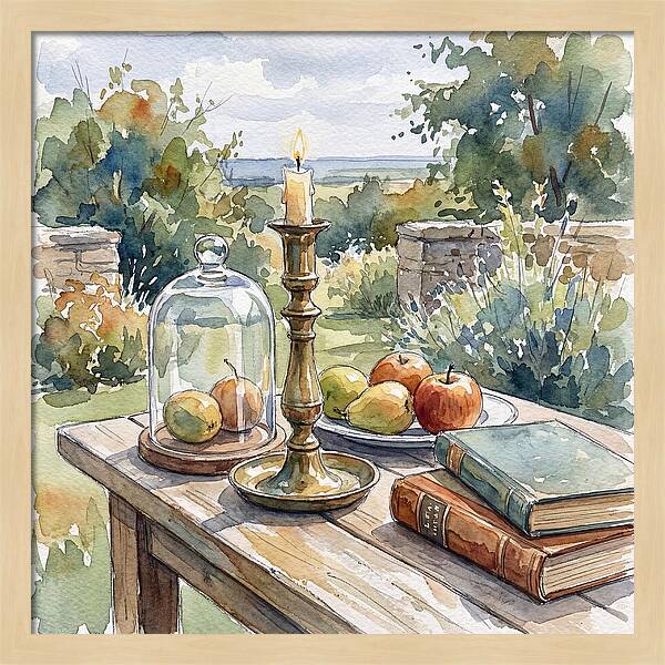 Candlestick And Fruits Still Life