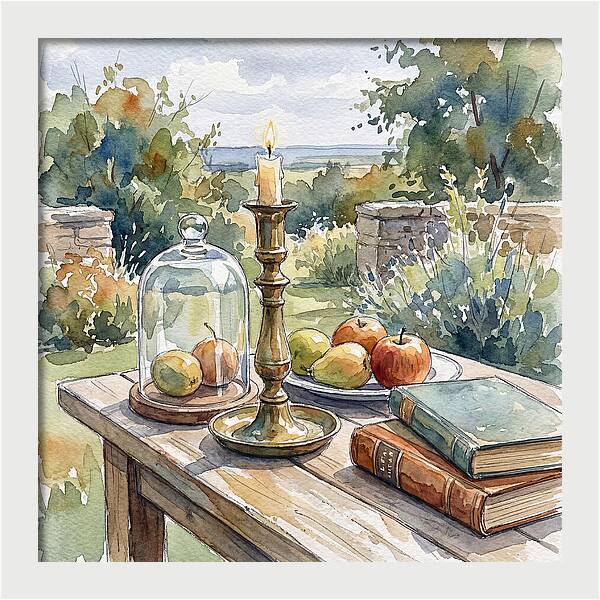 Candlestick And Fruits Still Life