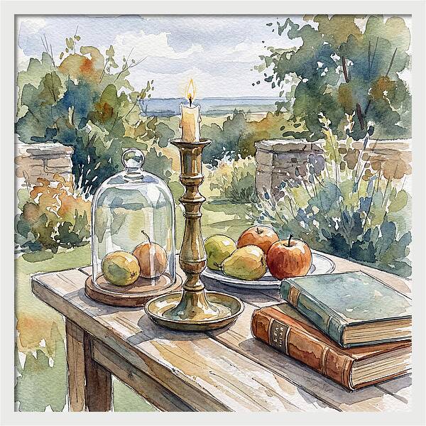 Candlestick And Fruits Still Life