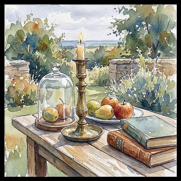 Candlestick And Fruits Still Life
