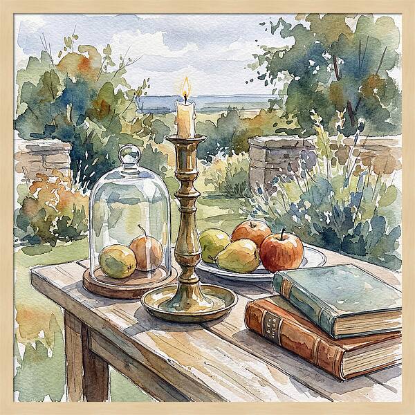 Candlestick And Fruits Still Life
