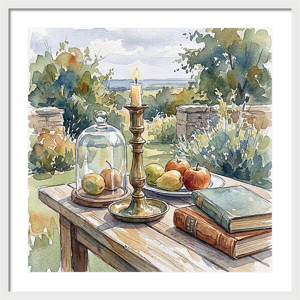 Candlestick And Fruits Still Life