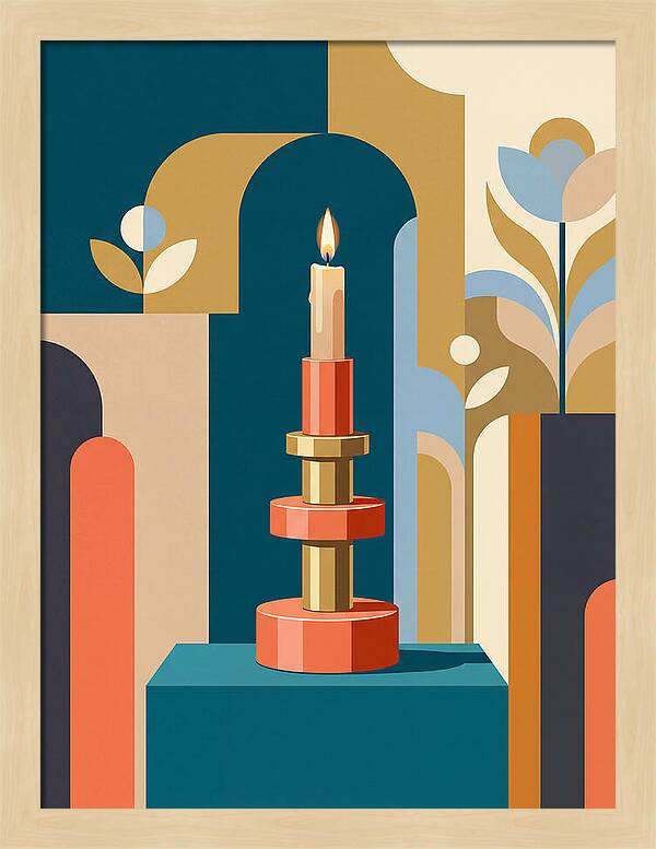 Candlestick In Abstract Harmony