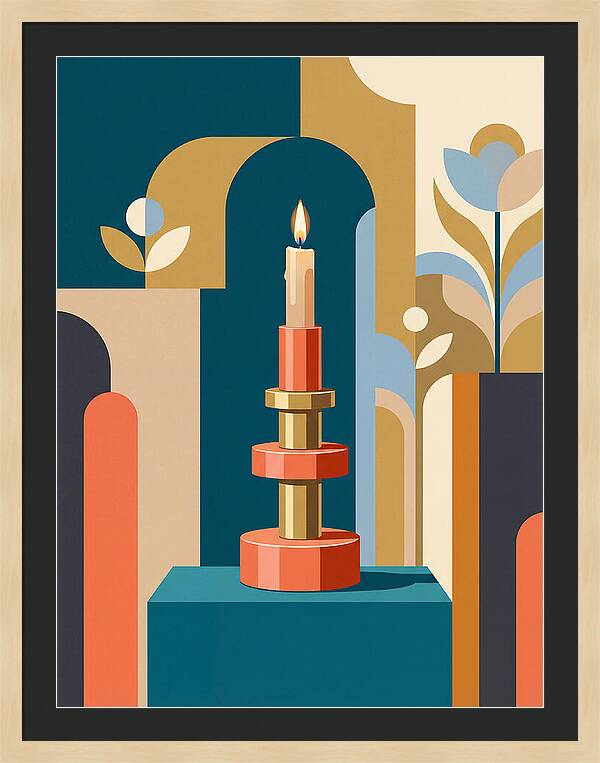 Candlestick In Abstract Harmony