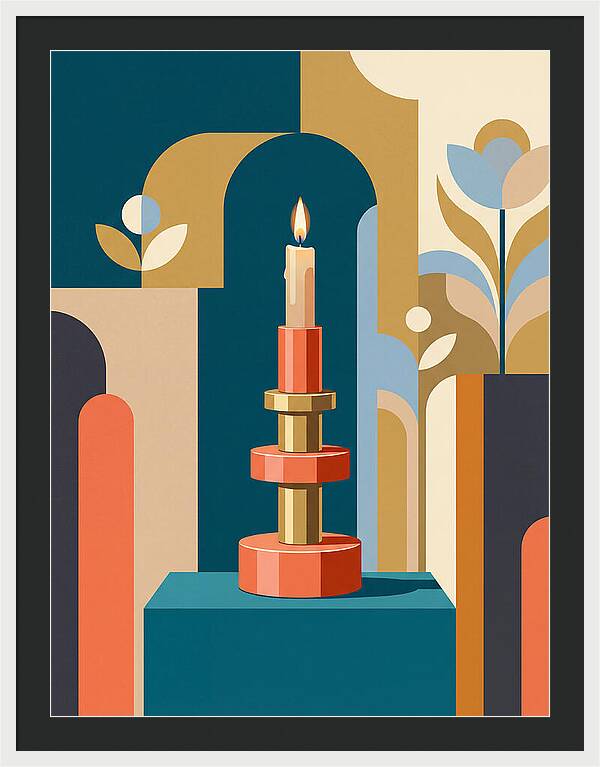 Candlestick In Abstract Harmony