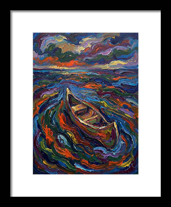 Canoe Amidst Vibrant Waves