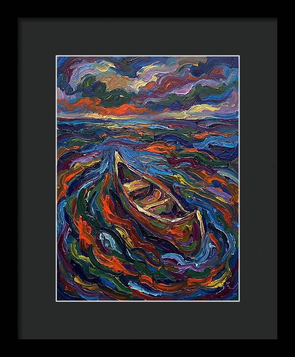 Canoe Amidst Vibrant Waves