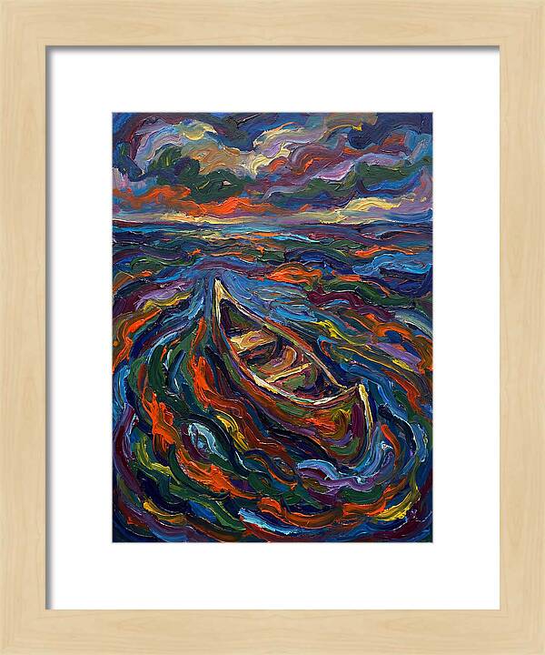 Canoe Amidst Vibrant Waves