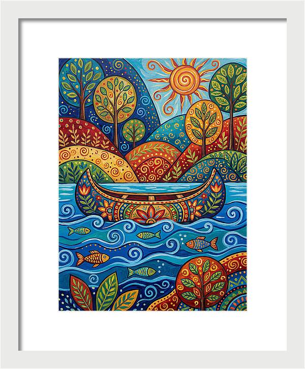 Canoe Among Vibrant Nature