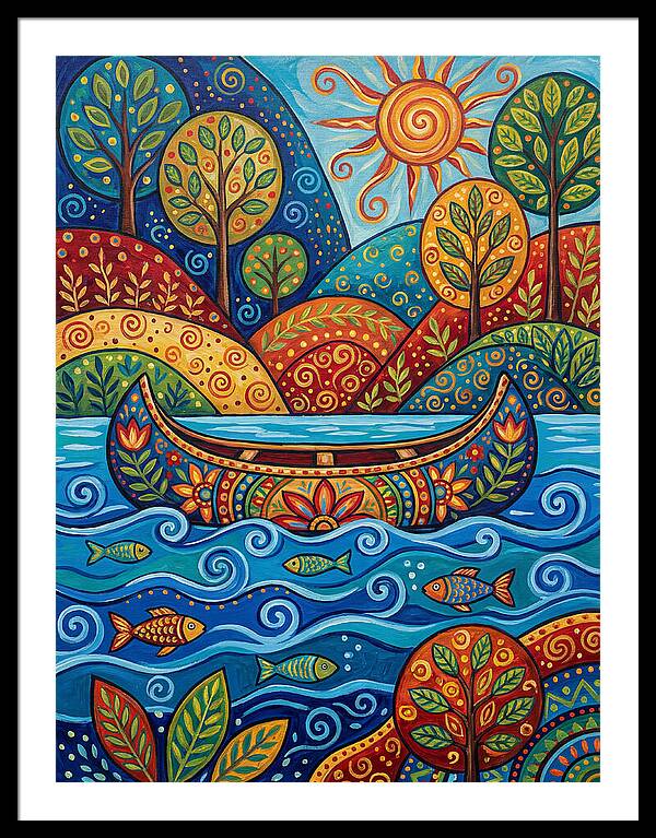 Canoe Among Vibrant Nature