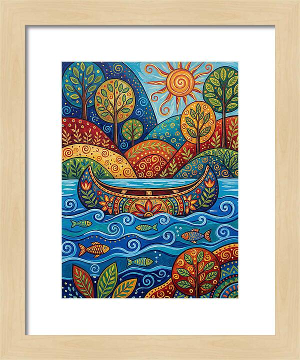 Canoe Among Vibrant Nature