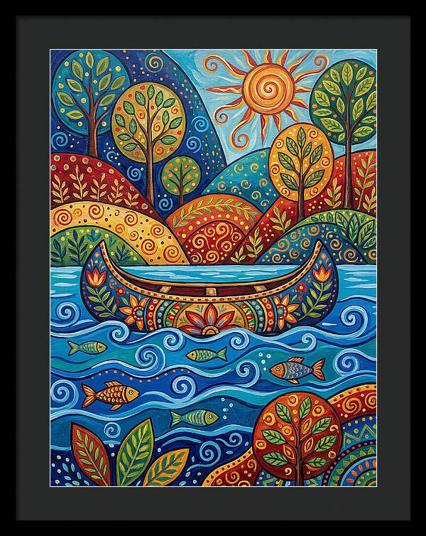 Canoe Among Vibrant Nature